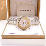 Versace Chain Reaction Quartz White Dial Two Tone Steel Strap Watch for Men - VEDY00519