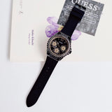 Guess Starlight Black Dial Black Rubber Strap Watch for Women - W0846L1