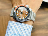 Seiko 5 Sports Sonar Special Edition Brown Dial Silver Steel Strap Watch For Men - SRPJ47K1