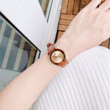 Movado Bold Gold Dial Brown Leather Strap Watch for Women - 3600437