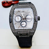 Guess Phoenix Multifunction Silver Dial Black Silicone Strap Watch For Men - GW0048G1