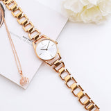 Calvin Klein Dainty White Dial Rose Gold Steel Strap Watch for Women - K7L23646