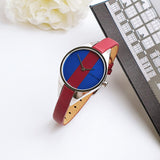 Calvin Klein Rebel Blue Maroon Dial Maroon Leather Strap Watch for Women - K8P231UN