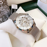 Guess Tailor Multifunction Silver Dial Silver Mesh Bracelet Watch for Men - GW0368G1