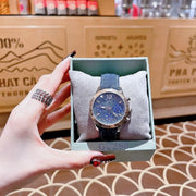 Guess Marina Chronograph Blue Dial Blue Denim Strap Watch For Women - W1057L1