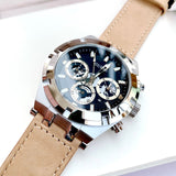 Guess Continental Multifunction Black Dial Brown Leather Strap Watch for Men - GW0262G1