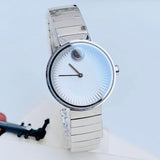 Movado Edge Silver Dial Silver Steel Strap Watch for Women - 3680012