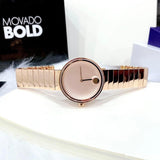 Movado Edge Rose Gold Dial Rose Gold Steel Strap Watch for Women - 3680013