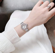 Guess Dream Crystals Silver Dial Silver Mesh Strap Watch For Women - GW0550L1