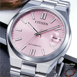 Citizen x Pantone Dreamy Pink Dial Silver Steel Strap Watch For Men - NJ0158-89X