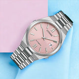 Citizen x Pantone Dreamy Pink Dial Silver Steel Strap Watch For Men - NJ0158-89X