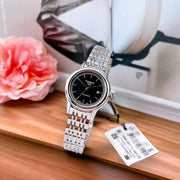 Tissot Carson Automatic Black Dial Silver Steel Strap Watch For Women - T085.207.11.051.00