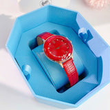 Swarovski Octea Nova Quartz Red Dial Red Leather Strap Watch for Women - 5650002