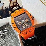 Guess Phoenix Multifunction Black Dial Orange Rubber Strap Watch For Men - GW0203G10