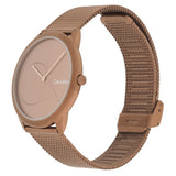 Calvin Klein Minimal Quartz Pink Gold Dial Pink Gold Mesh Bracelet Watch for Men - K3M11TFK