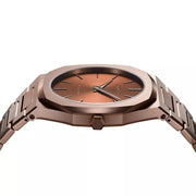D1 Milano Ultra Thin Brown Dial Gold Steel Strap Watch for Unisex - D1-UTBJ10