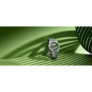 D1 Milano Ultra Thin Moss Green Dial Silver Steel Strap Watch for Men - D1-UTBJ06
