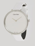 Calvin Klein Rise White Grey Dial White Leather Strap Watch for Women - K7A231L6