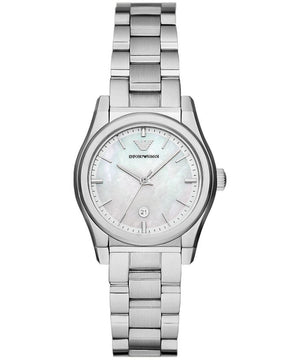 Emporio Armani Federica Mother of Pearl Dial Silver Steel Strap Watch For Women - AR11557