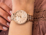 Fossil Jacqueline Rose Gold Dial Rose Gold Steel Strap Watch for Women - ES3546