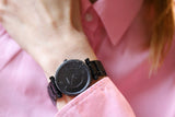 Fossil Carlie Black Dial Black Steel Strap Watch for Women - ES4488