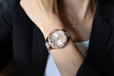 Guess Frontier Diamonds Rose Gold Dial Rose Gold Steel Strap Watch For Women - W1156L3