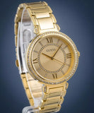 Guess Montage Quartz Gold Dial Gold Steel Strap Watch For Women - GW0588L1