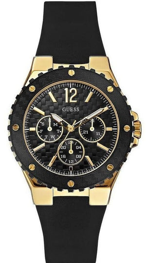 Guess Overdrive Black Dial Black Rubber Strap Watch for Women - W0149L4