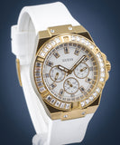 Guess Venus Diamonds White Dial White Rubber Strap Watch for Women - GW0118L5