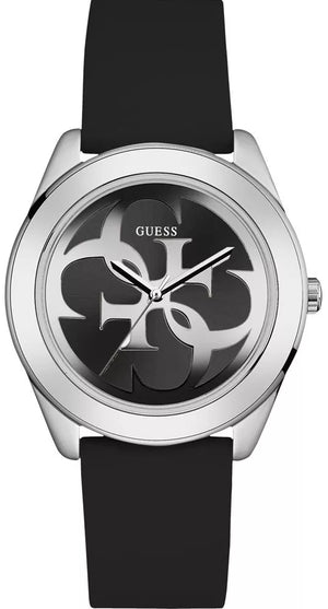 Guess G-Twist Quartz Black Dial Black Silicone Strap Watch For Men  - W0911L8