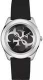 Guess G-Twist Quartz Black Dial Black Silicone Strap Watch For Men  - W0911L8