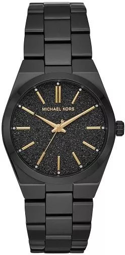 Michael Kors Channing Quartz Black Dial Black Steel Strap Watch For Women - MK6625