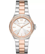 Michael Kors Lennox Three Hand Quartz Silver Dial Two Tone Steel Strap Watch For Women - MK6989