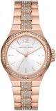 Michael Kors Lennox Three-Hand Silver Dial Rose Gold Steel Strap Watch For Women - MK7362