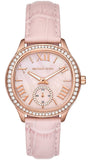 Michael Kors Sage Three-Hand Mother of Pearl Pink Dial Pink Leather Strap Watch for Women - MK4820