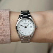 Seiko Diamond Silver Dial Silver Steel Strap Watch for Women - SUR579P1