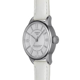 Jam Tangan Tissot Chemin Des Tourelles Powermatic 80 Lady White Dial White Leather Strap Untuk Wanita - T099.207.16.116.00
