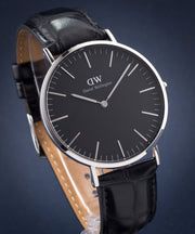 Daniel Wellington Classic Reading Black Dial Black Leather Strap Watch For Men - DW00100135