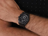 Fossil Machine Chronograph Black Dial Black Steel Strap Watch for Men - FS4552