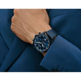 Hugo Boss Pioneer Quartz Blue Dial Blue Leather Strap Watch For Men - 1513711