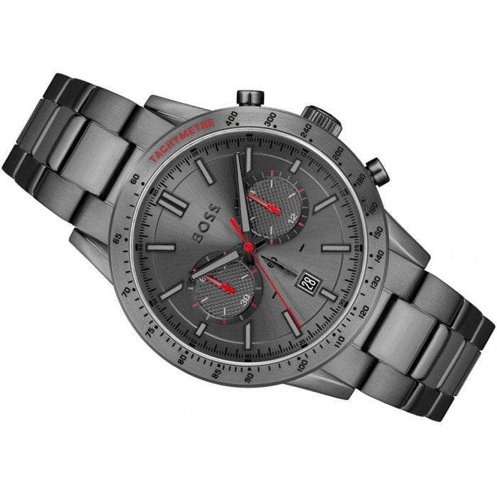 Hugo Boss Allure Chronograph Grey Watch for Dial Strap Men Steel Grey