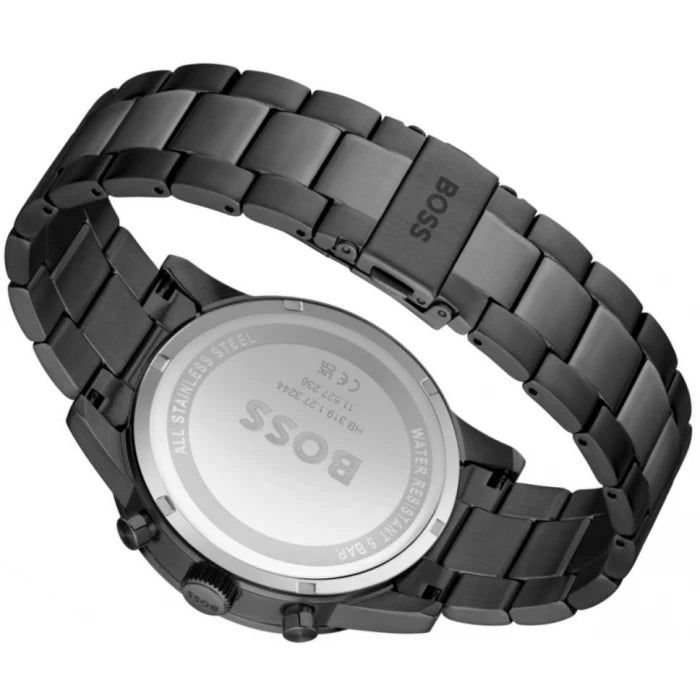 Hugo Boss Allure Chronograph Strap Grey Watch Men for Grey Steel Dial