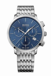 Hugo Boss Associate Blue Dial Silver Steel Strap Watch for Men - 1513269