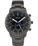 Fossil Goodwin Chrono Analog Black Dial Black Steel Strap Watch for Men - FS5518