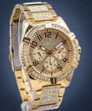 Guess Frontier Chronograph Crystals Rose Gold Dial Rose Gold Steel Strap Watch for Men - W0799G3