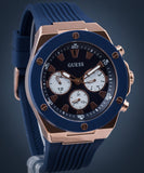 Guess Poseidon Blue Dial Blue Rubber Strap Watch for Men - GW0057G2