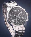 Guess Horizon Chronograph Quartz Black Dial Silver Steel Strap Watch For Men - W0379G1