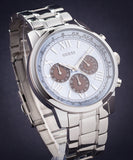 Guess Horizon Chronograph Quartz Blue Dial Silver Steel Strap Watch for Men - W0379G6