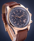 Guess Persuit Chronograph Blue Dial Brown Leather Strap Watch for Men - W0500G1