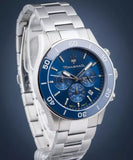 Maserati Competizione Chronograph Blue Dial Silver Steel Strap Watch For Men - R8873600002